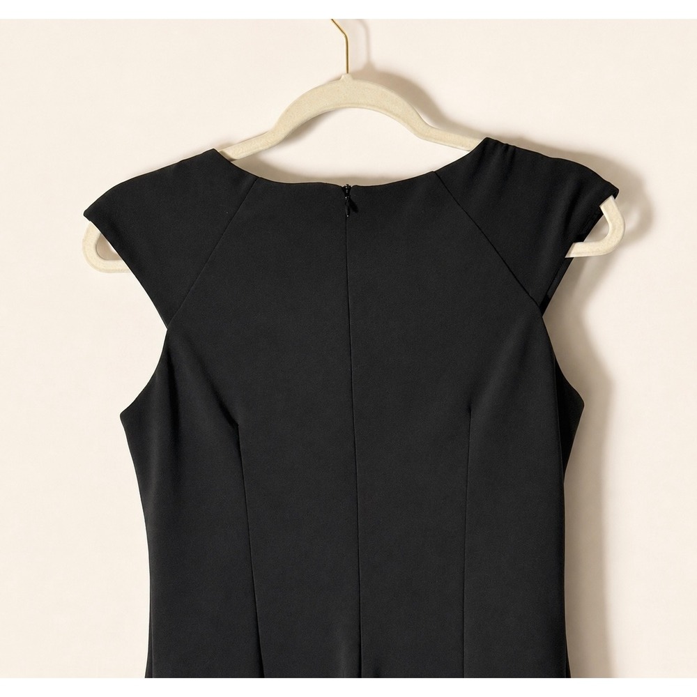 Joseph Ribkoff Sheath Bodycon Dress Size 6 Black Striped Cap Sleeve - Picture 5 of 6